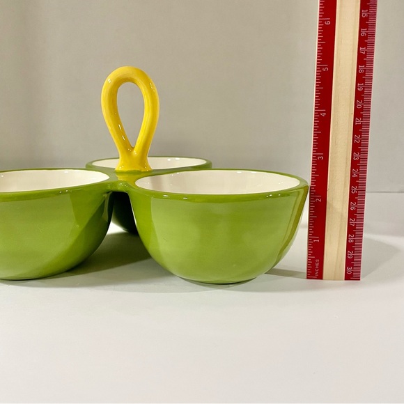 Midwest 2011 Retro Ceramic 3 Compartment Serving Tray Dips Citrus Fruit Summer - Picture 9 of 10